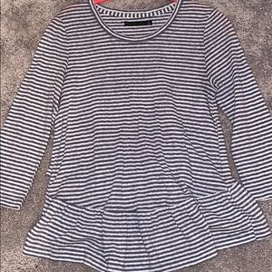 Striped Ruffle Top w/ Asymmetrical Back